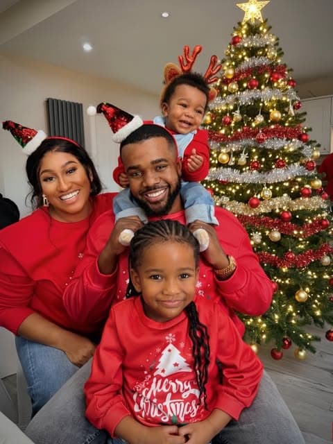 Williams Uchembah with his wife Brunella and their children